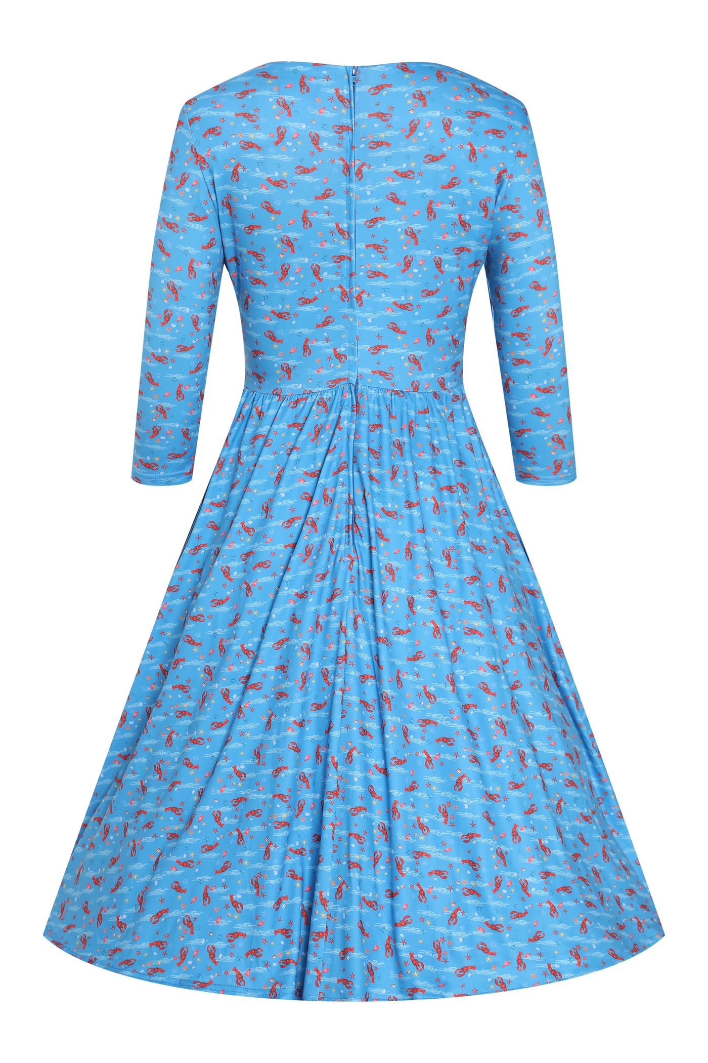 EU STOCK Billie Blue Lobster Print Quirky Dress