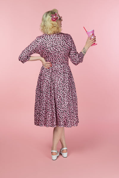 PRE ORDER Billie Pink Leopard Print Long-Sleeved Dress