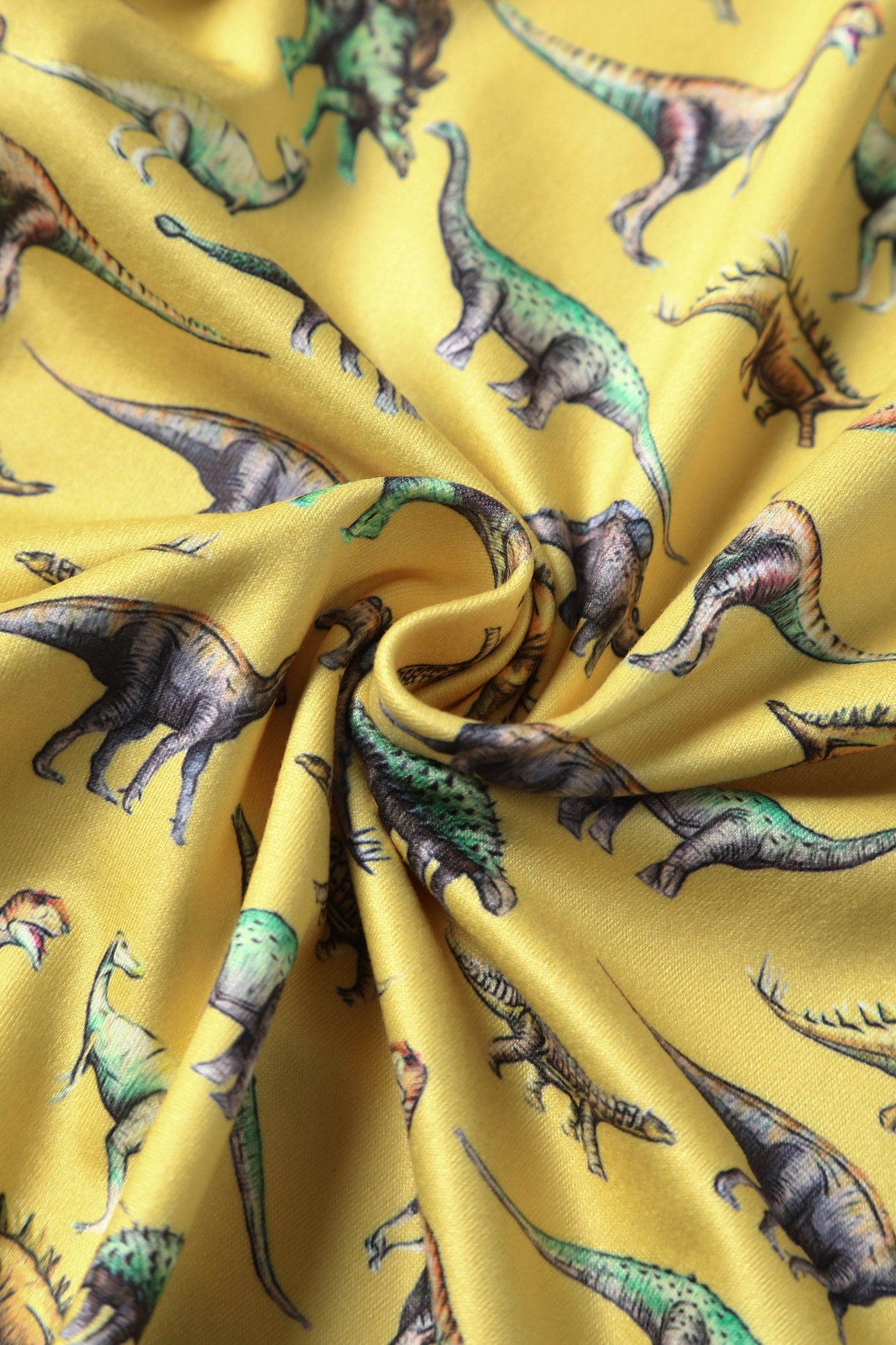 Billie Long Sleeved Dress in Yellow Vintage Dinosaur Print