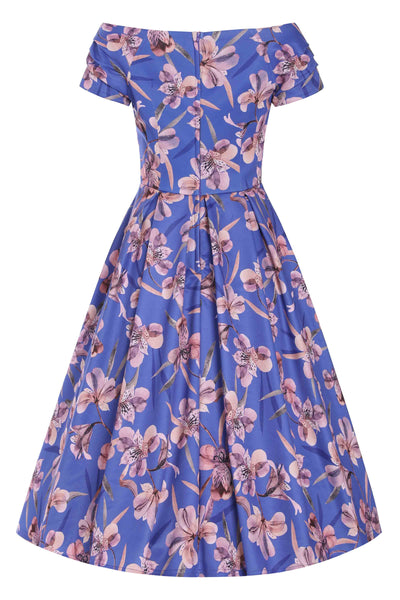 EU STOCK Lily Blue Orchid Off Shoulder Dress