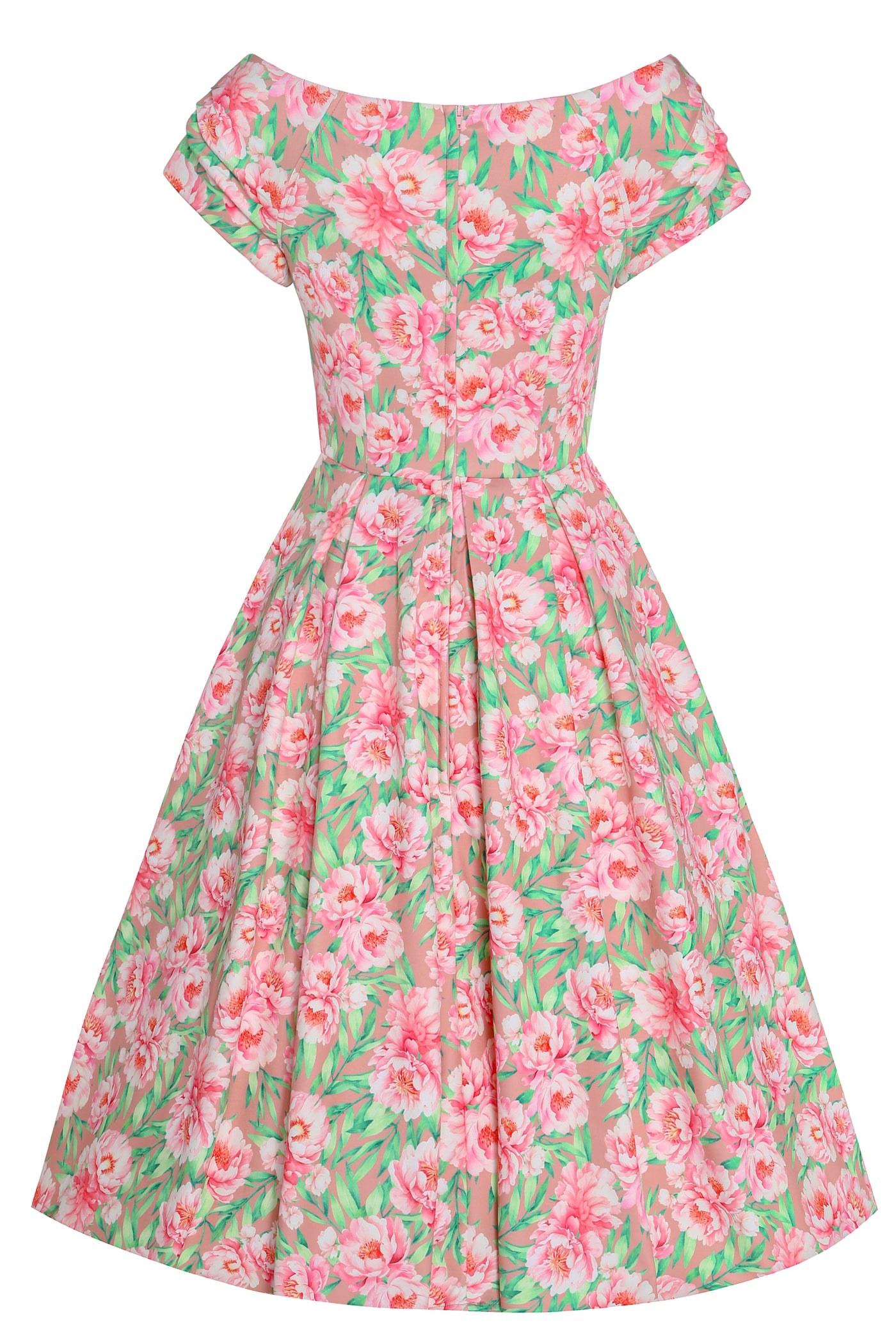 EU STOCK Lily Pink Floral Off Shoulder Dress