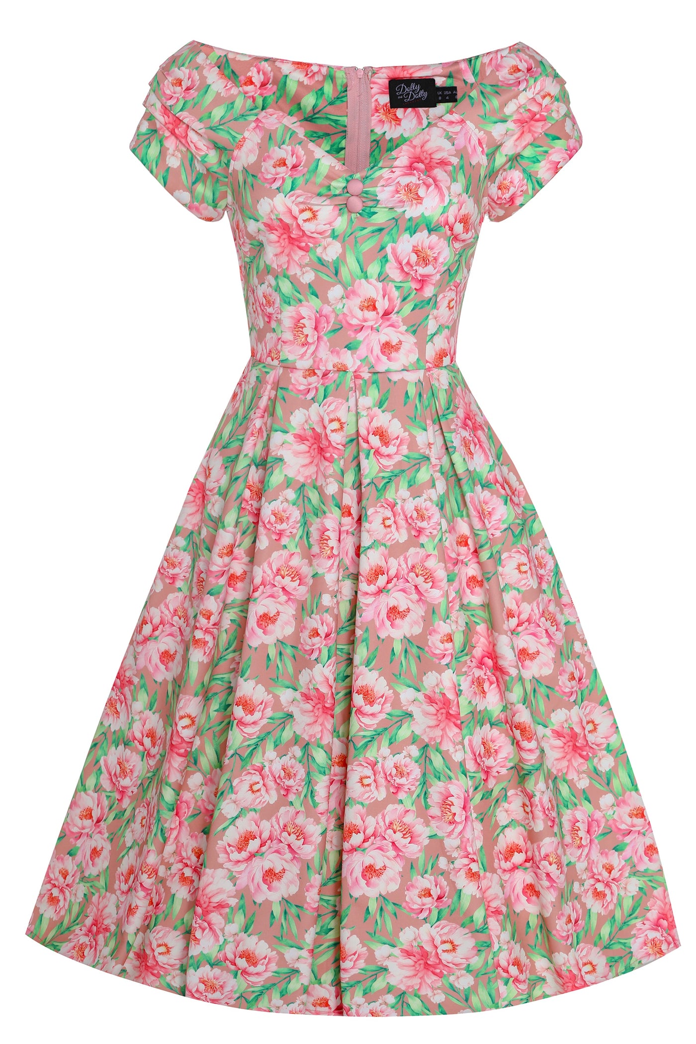 EU STOCK Lily Pink Floral Off Shoulder Dress