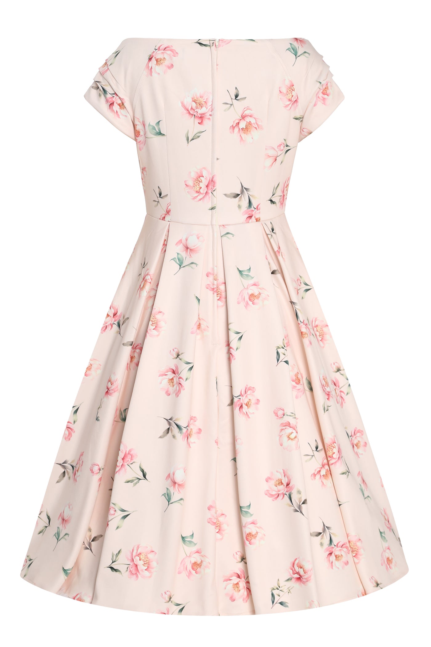 Lily Light Pink Off Shoulder Peony Print Dress