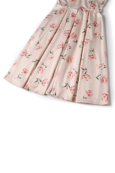 Lily Light Pink Off Shoulder Peony Print Dress