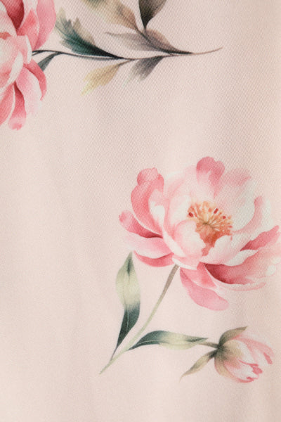 Lily Light Pink Off Shoulder Peony Print Dress