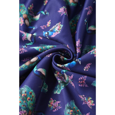 EU STOCK Lily Off Shoulder Purple Peacock Swing Dress