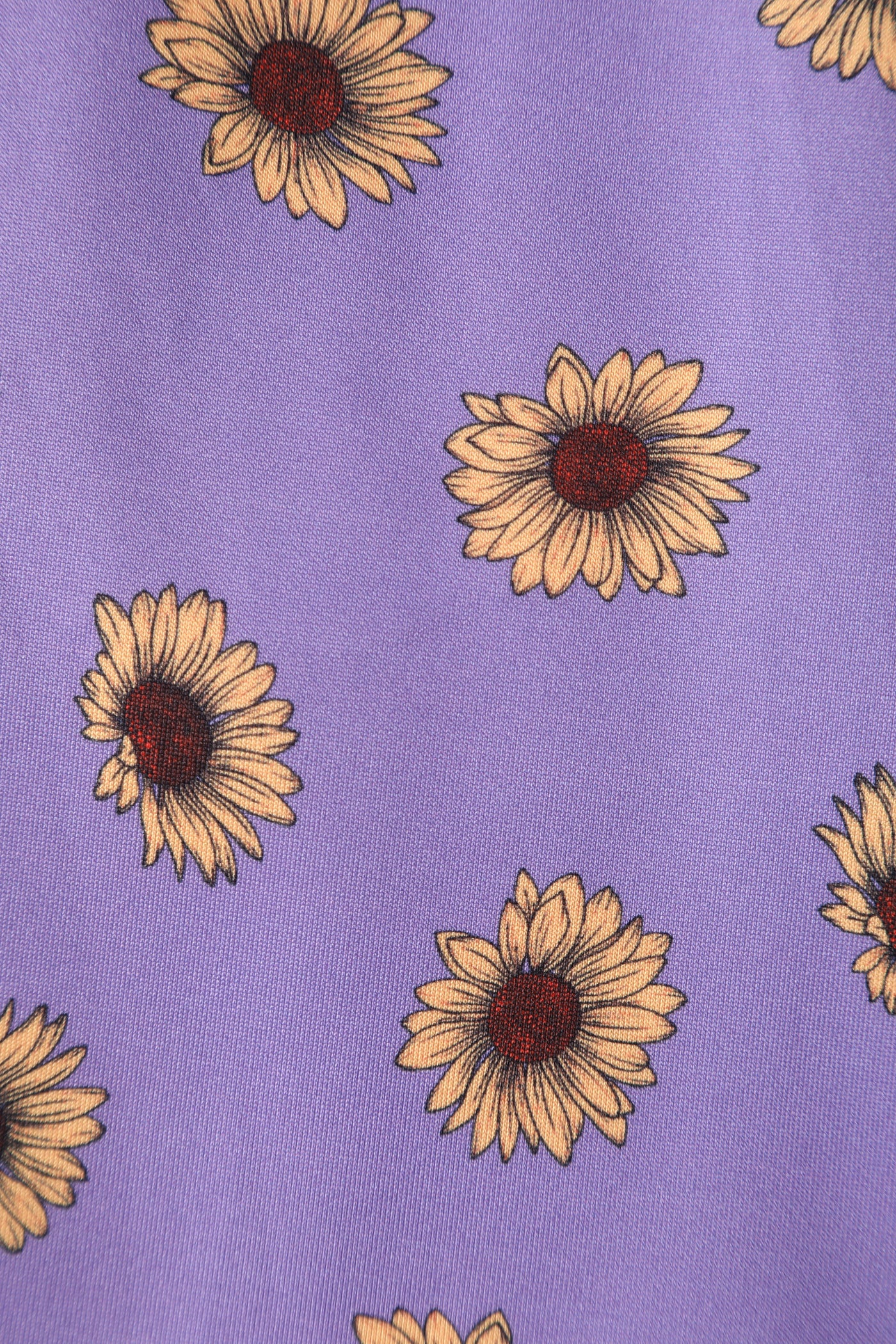 Lily Purple Off Shoulder Dress With Yellow Sunflower Print