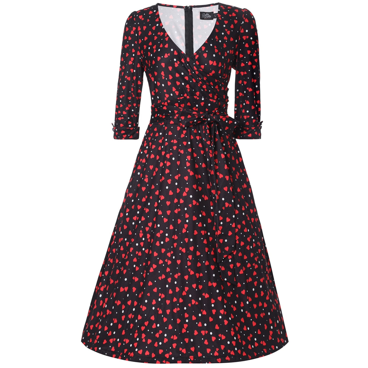 EU STOCK Katherine Black Heart Swing Dress