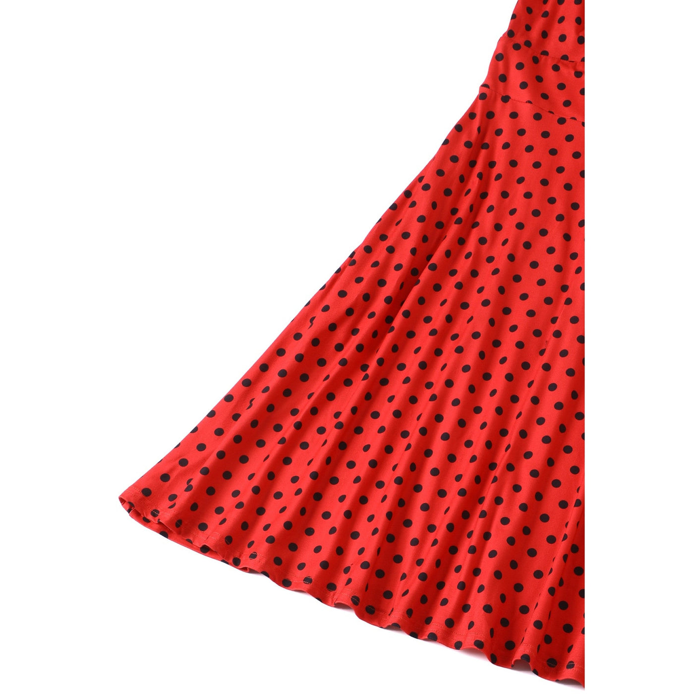 EU STOCK Katherine Red with Black Polka Dot Swing Dress