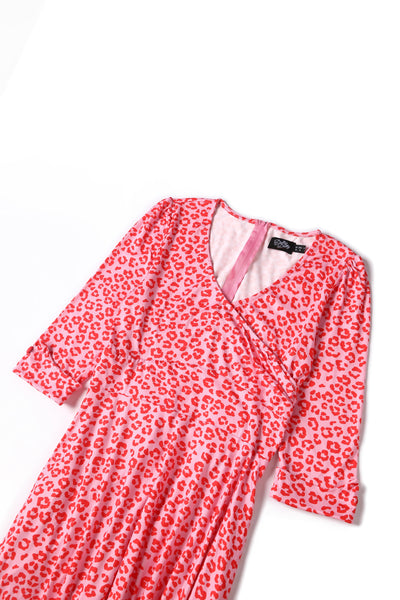 Katherine Pink Cheetah Print Swing Dress