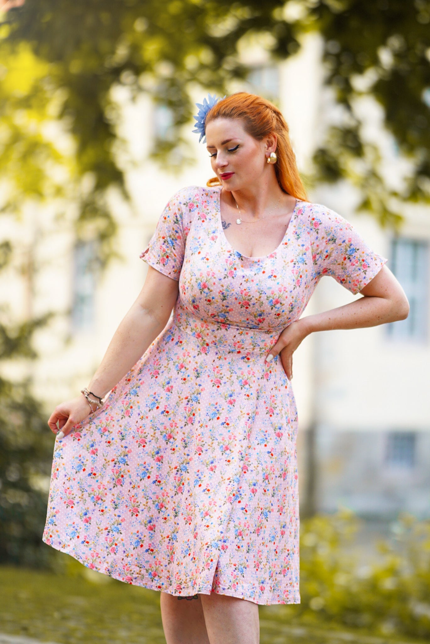 EU STOCK Brenda Summer Pink Meadow Dress