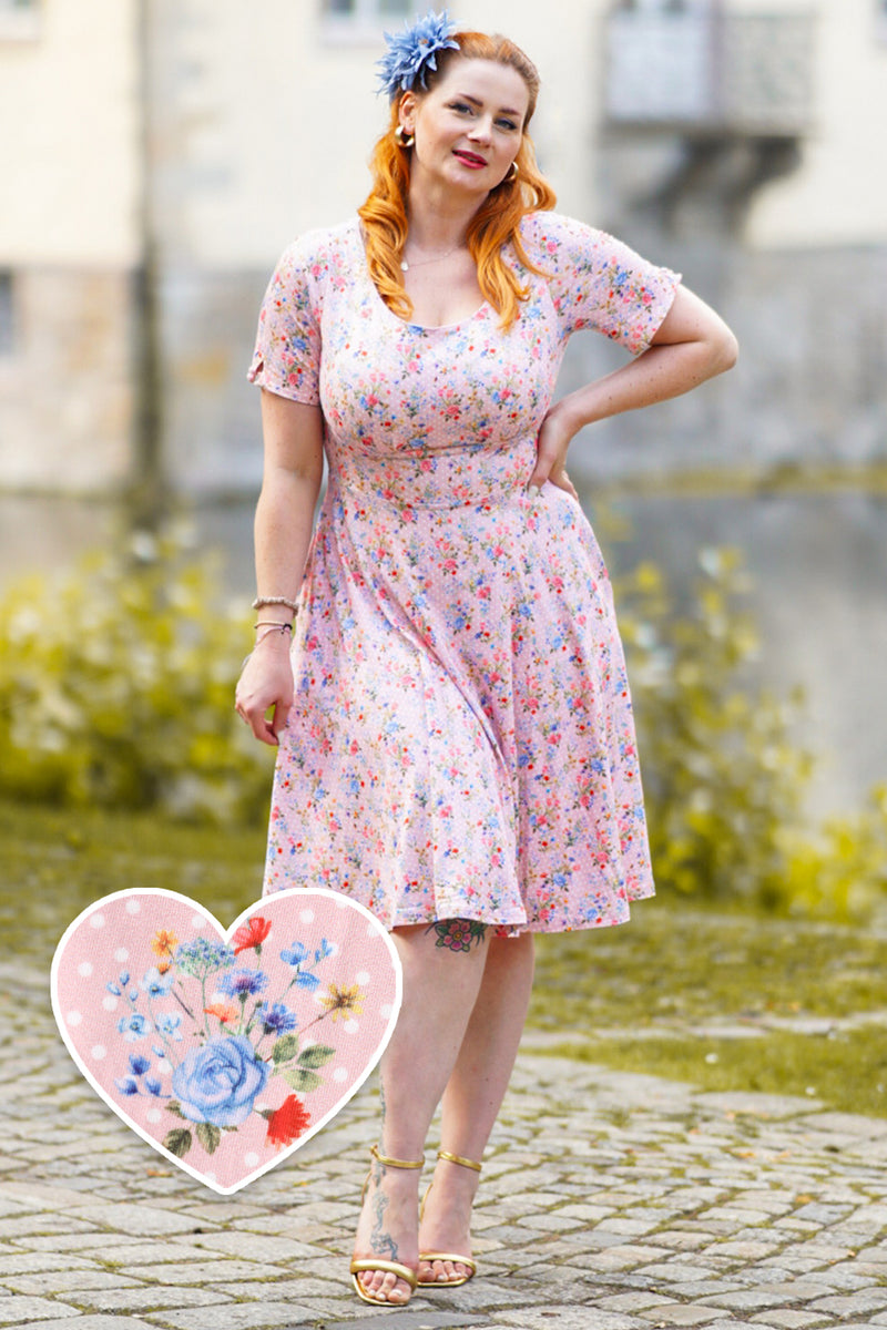 EU STOCK Brenda Summer Pink Meadow Dress