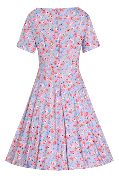 EU STOCK Brenda Lilac Floral A-line Dress