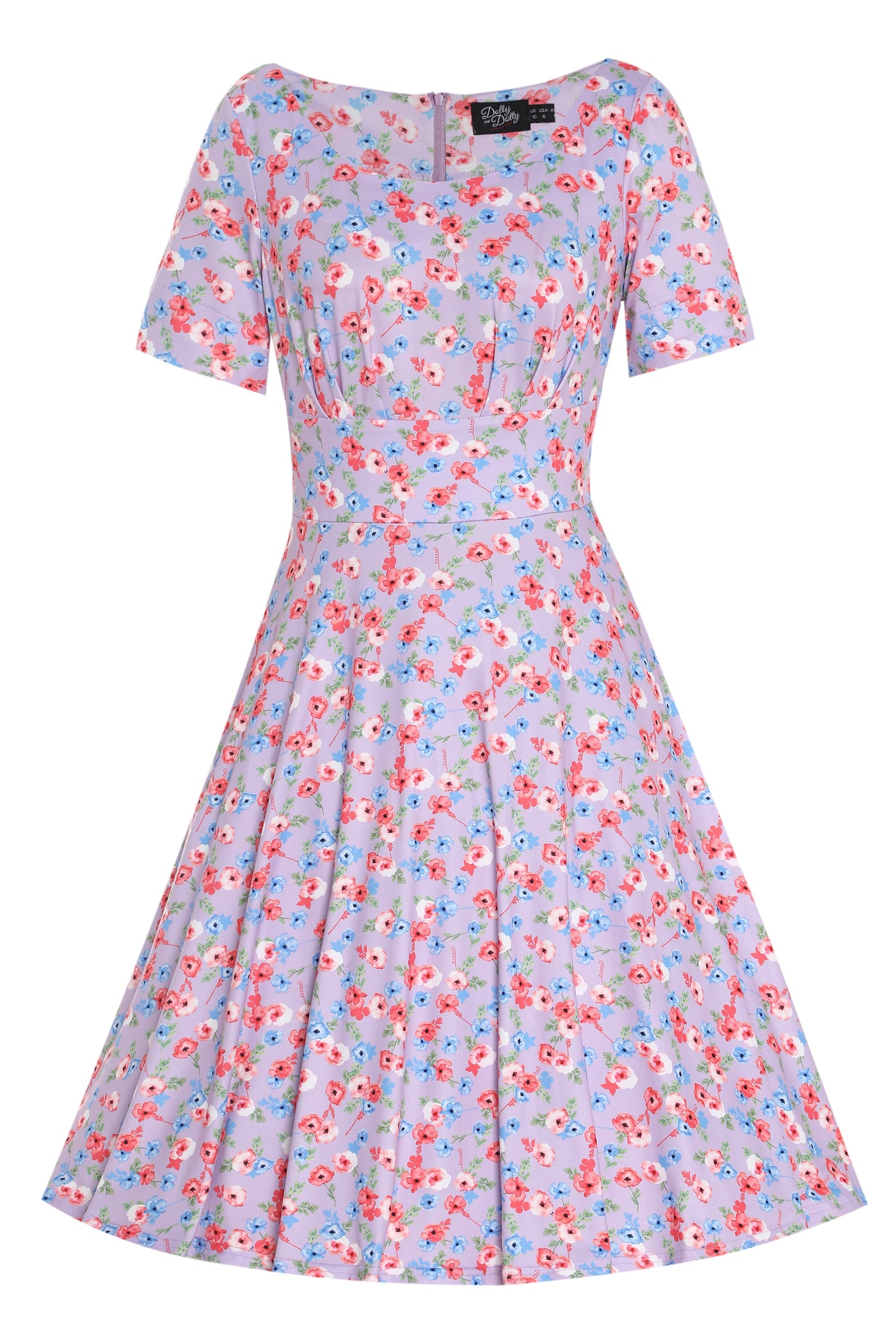 EU STOCK Brenda Lilac Floral A-line Dress