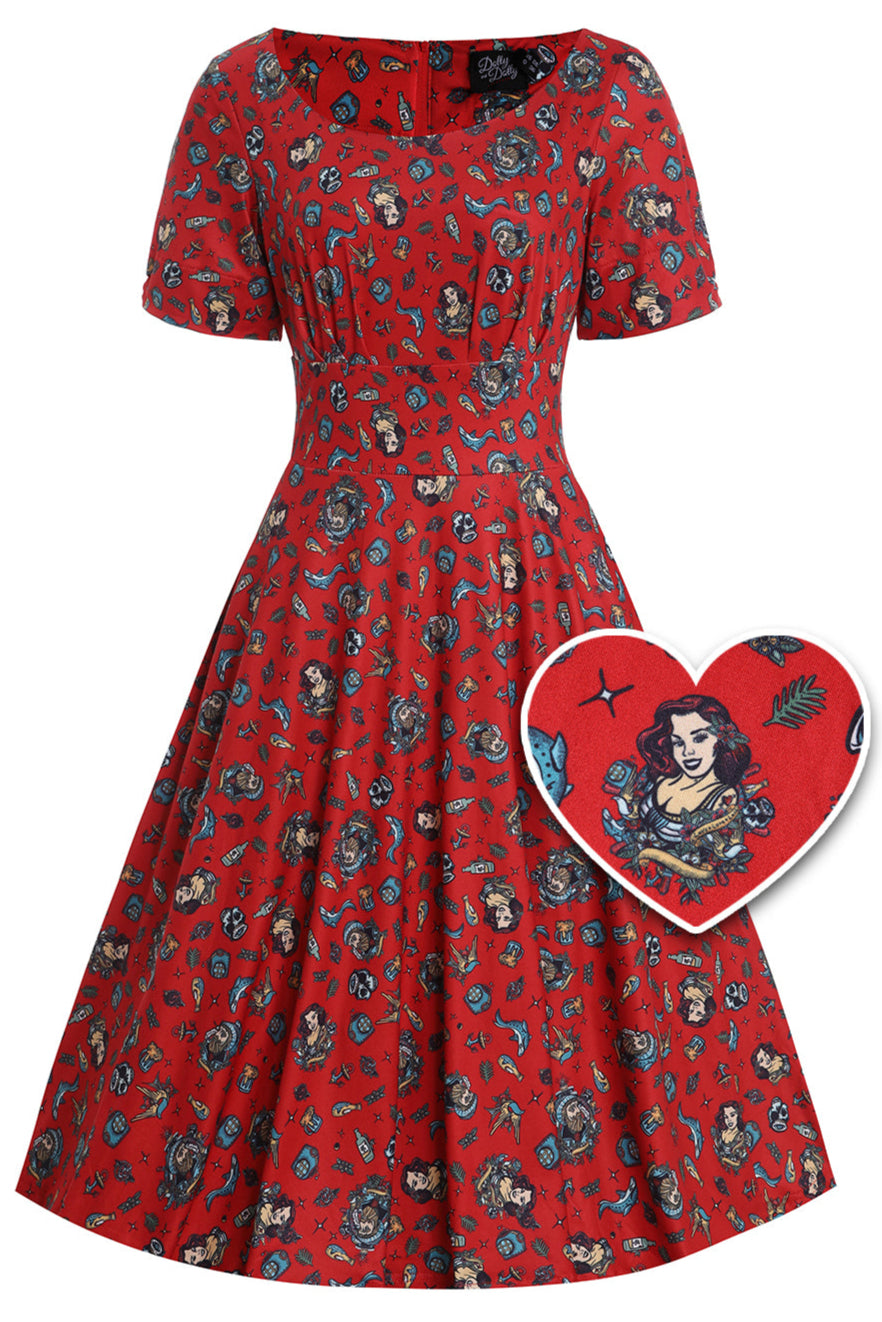 EU STOCK Brenda Nautical Sailor 50s Style Dress