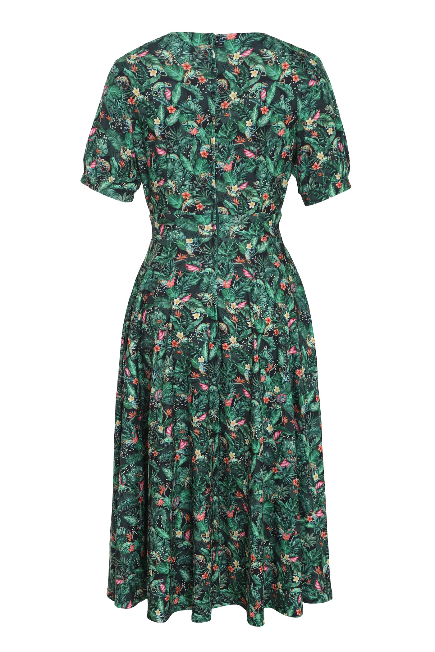 PRE ORDER Julia Green 50s Style Chameleon Print Swing Dress