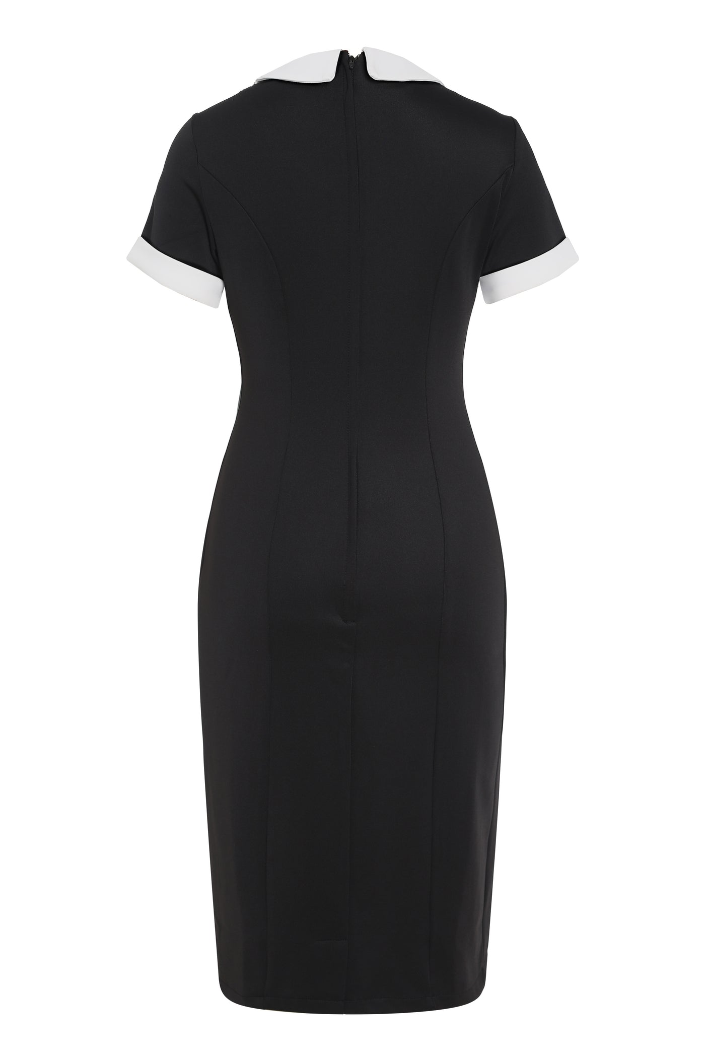 EU STOCK Toni Fitted Collared Vintage Dress in Black