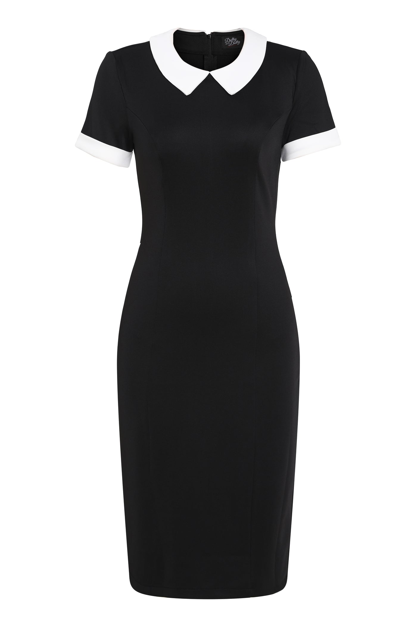 EU STOCK Toni Fitted Collared Vintage Dress in Black