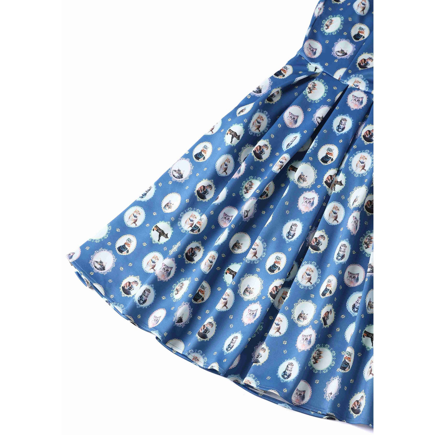 EU STOCK Children Amanda Swing Dress in Blue Cat Mirror Print