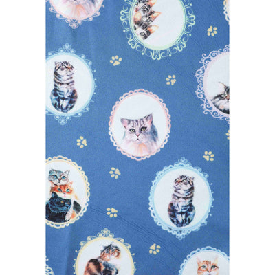 EU STOCK Children Amanda Swing Dress in Blue Cat Mirror Print