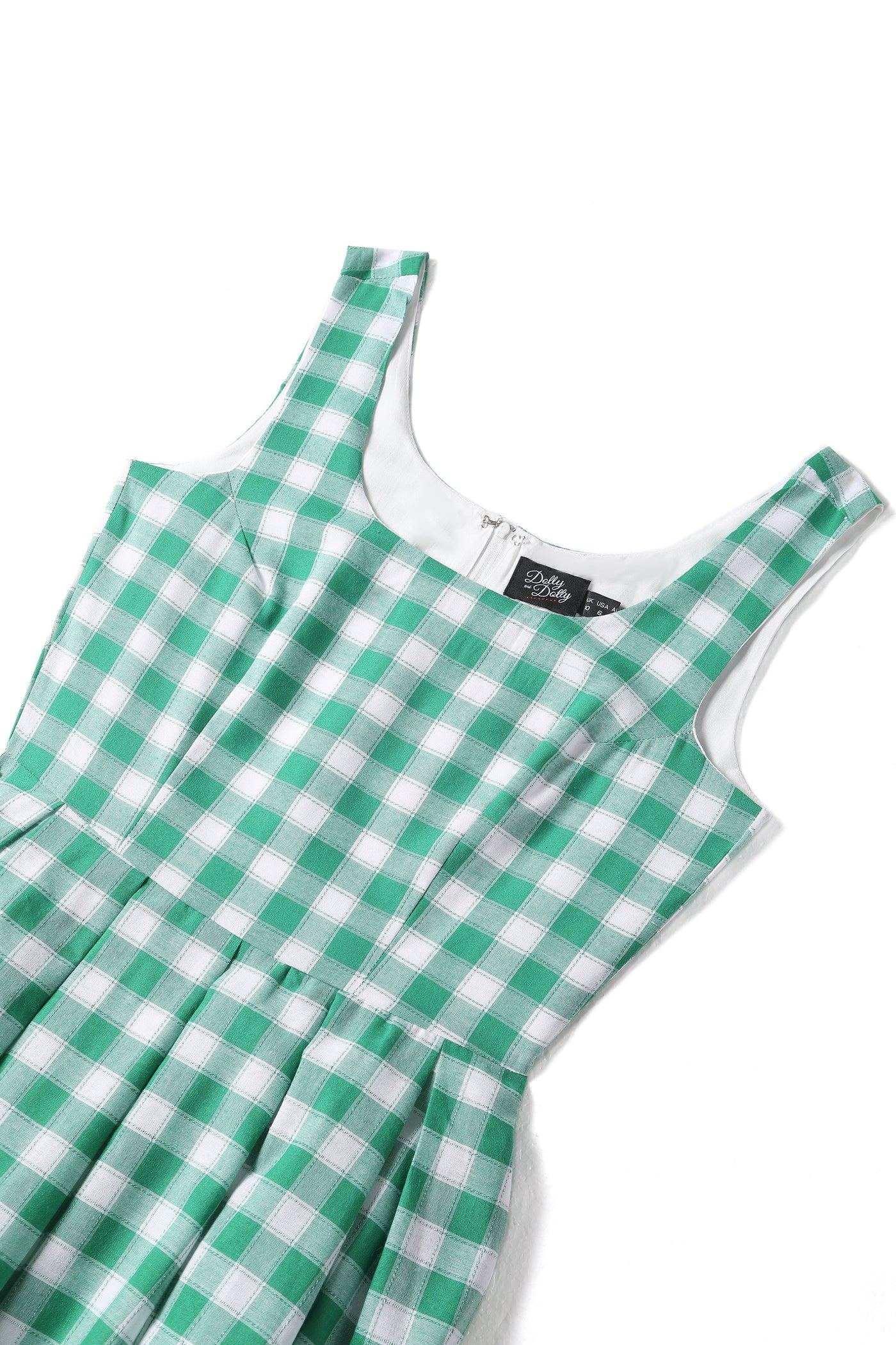 PRE ORDER Amanda Green Gingham 1950s Swing Dress