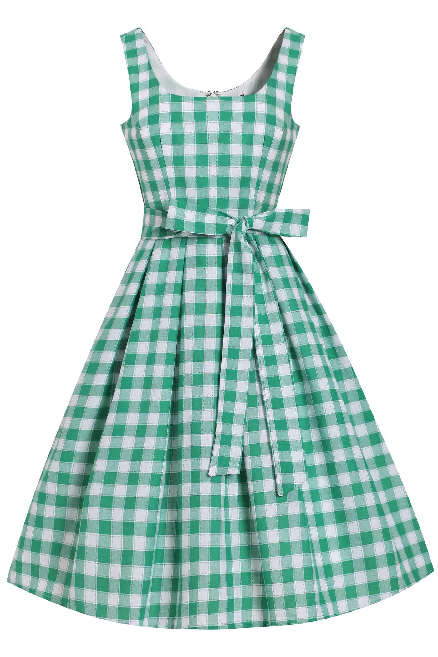 PRE ORDER Amanda Green Gingham 1950s Swing Dress