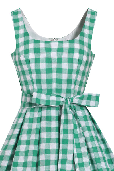 PRE ORDER Amanda Green Gingham 1950s Swing Dress