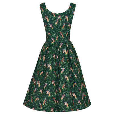 EU STOCK Amanda Swing Dress in Green Giraffe Print