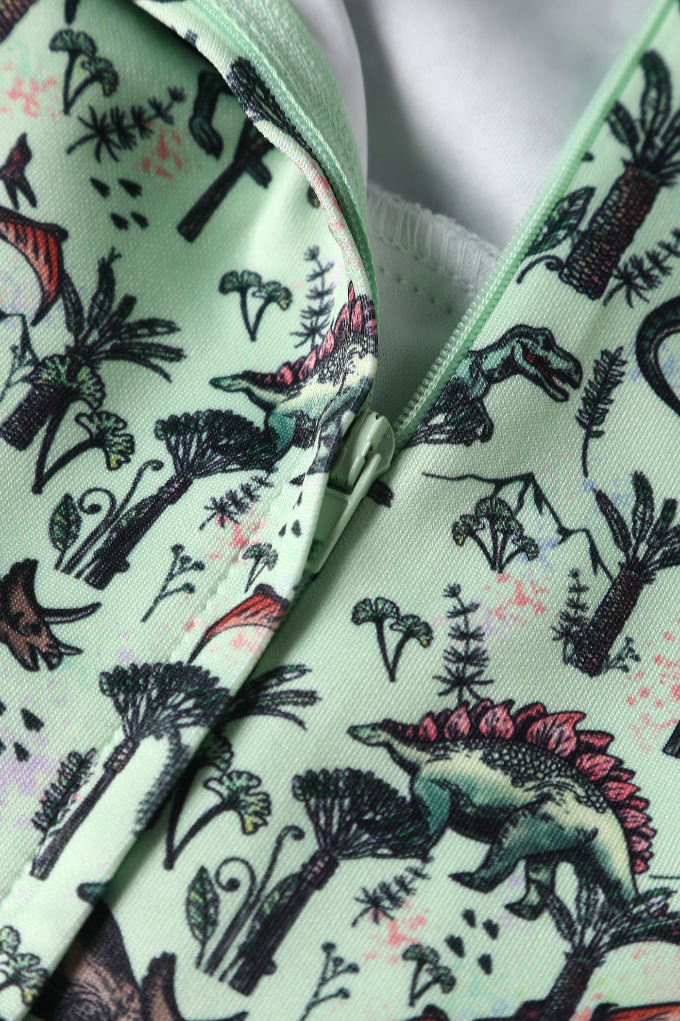 EU STOCK Amanda Light Green Dinosaur Print Swing Dress