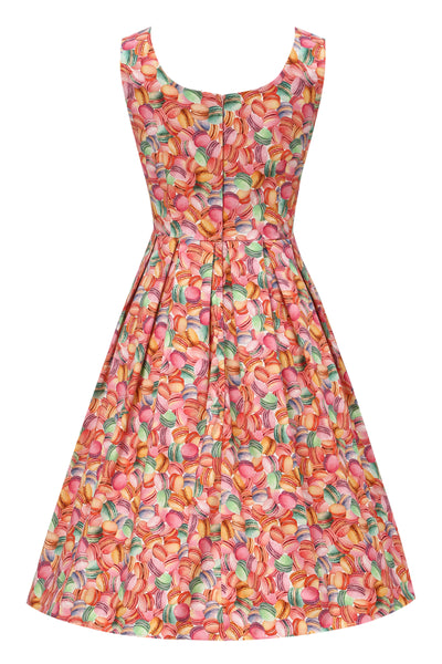 Amanda Whimsical Macaron Print Sleeveless Dress