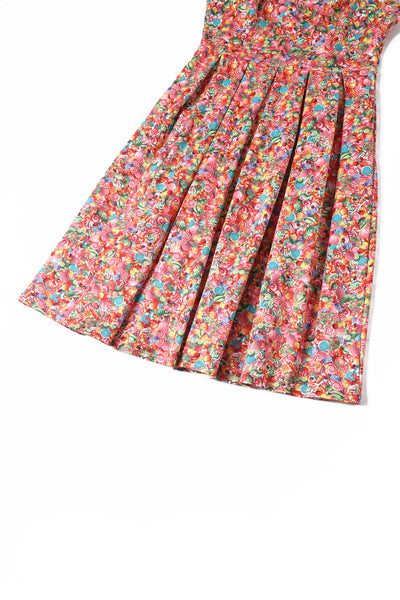 Amanda Multicolor Sweet Treats Print Scoop Neck Swing Dress