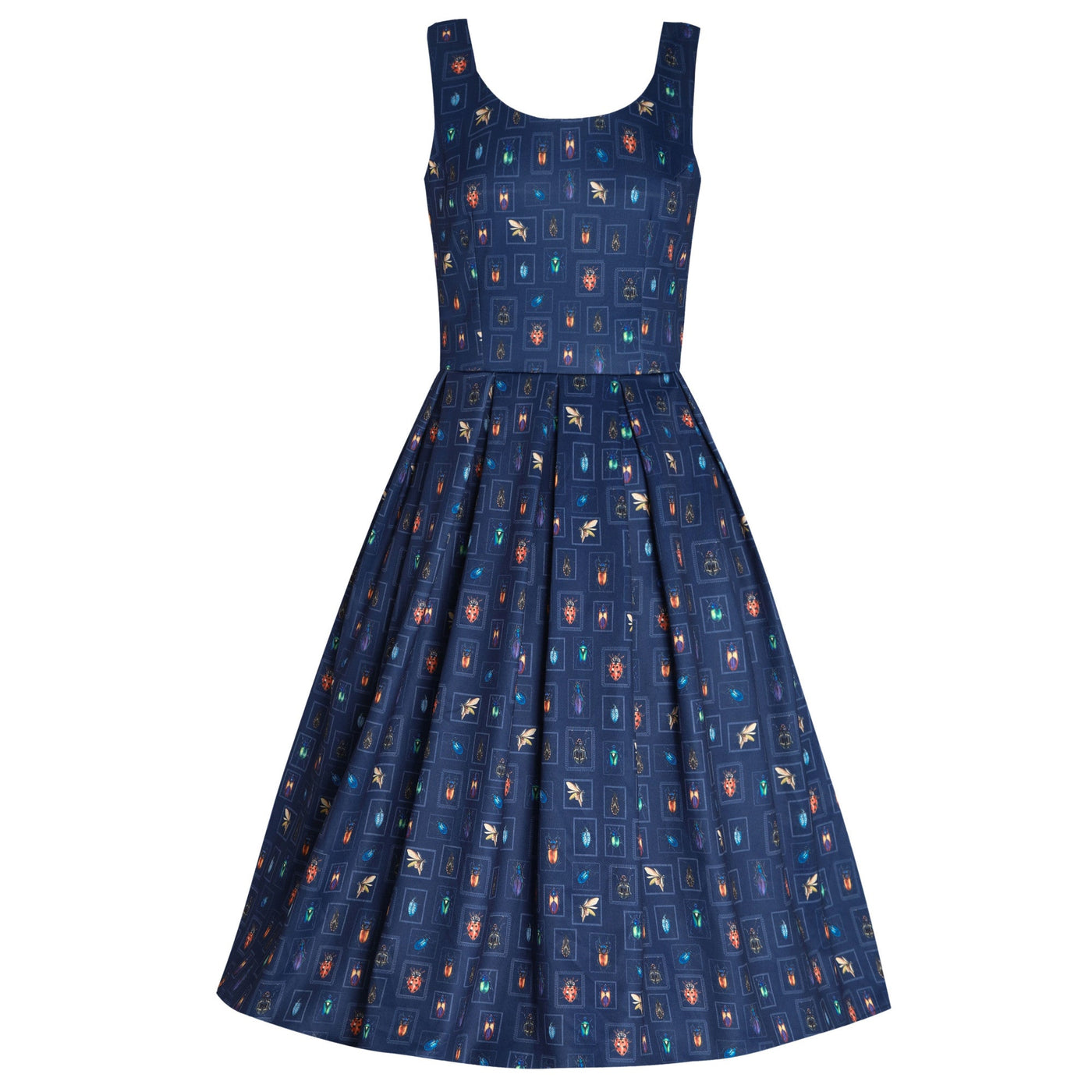 PRE ORDER Amanda Swing Dress in Navy Blue Bug Collection Print