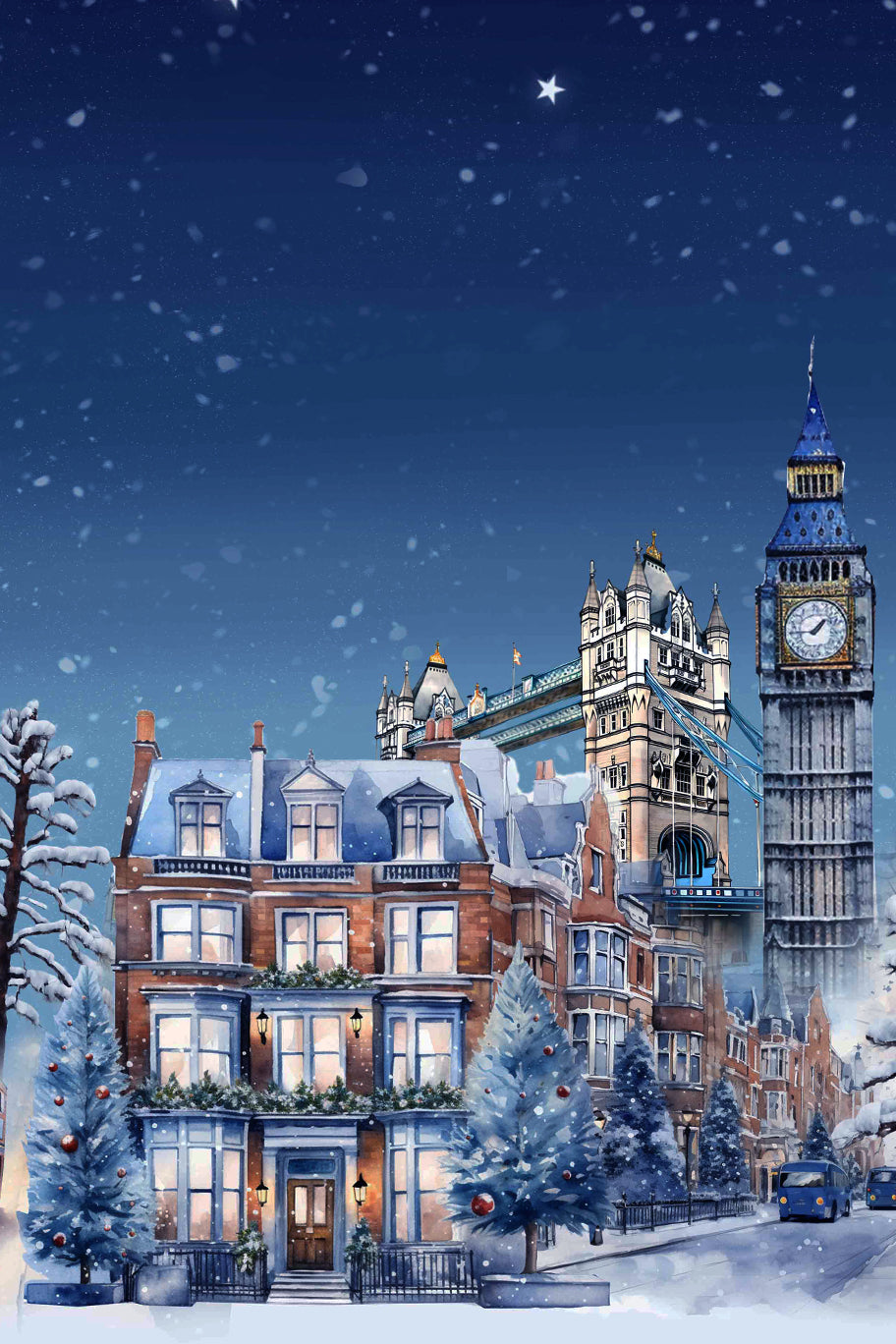 Amanda Starry Night London Skyline Winter Dress