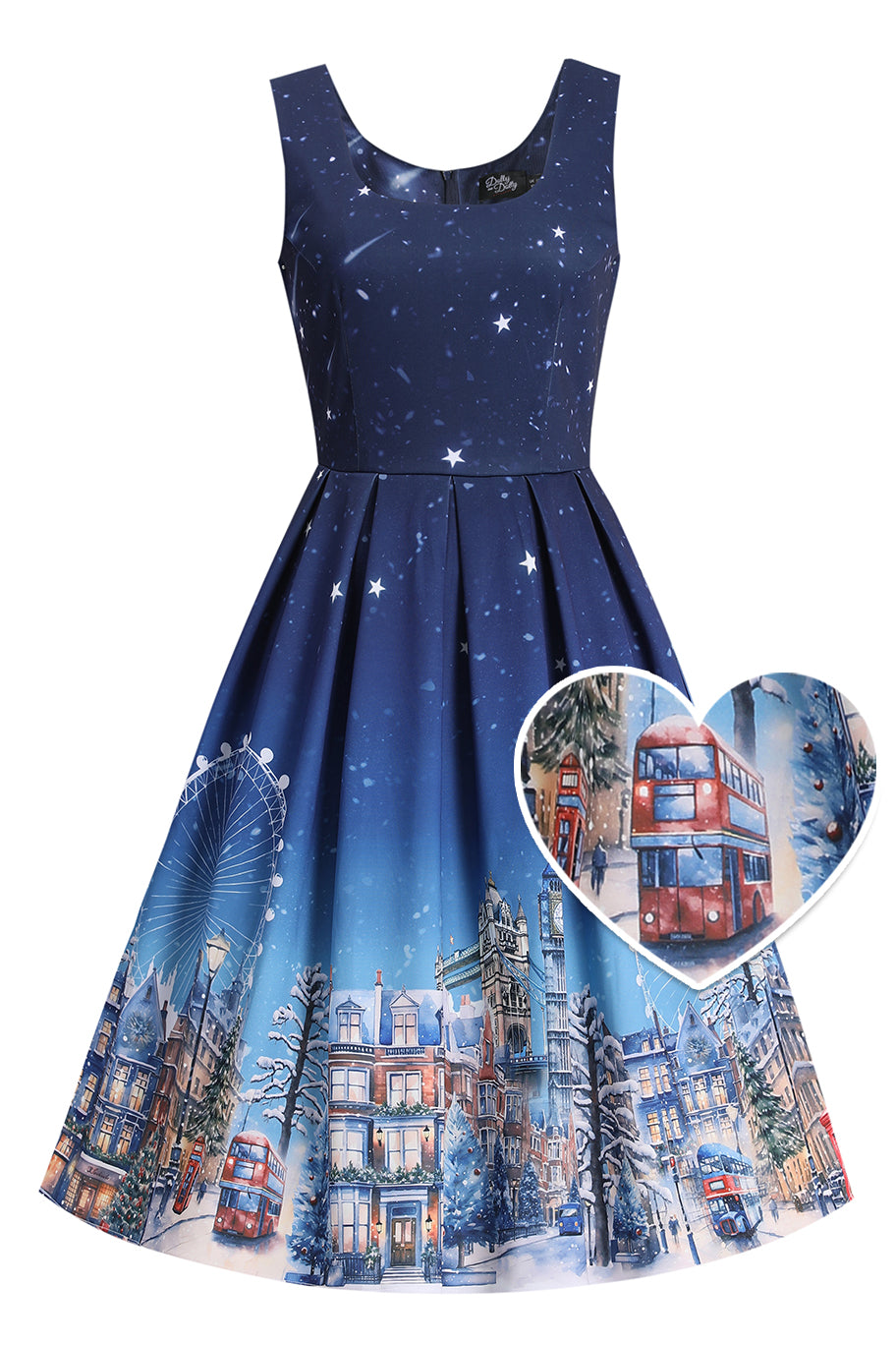 PRE ORDER Amanda Starry Night London Skyline Winter Dress