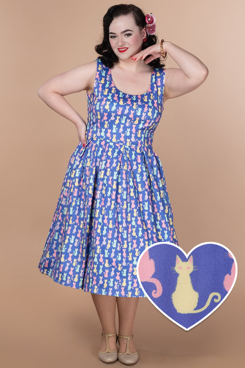 EU STOCK Amanda Multicoloured Cat Swing Dress