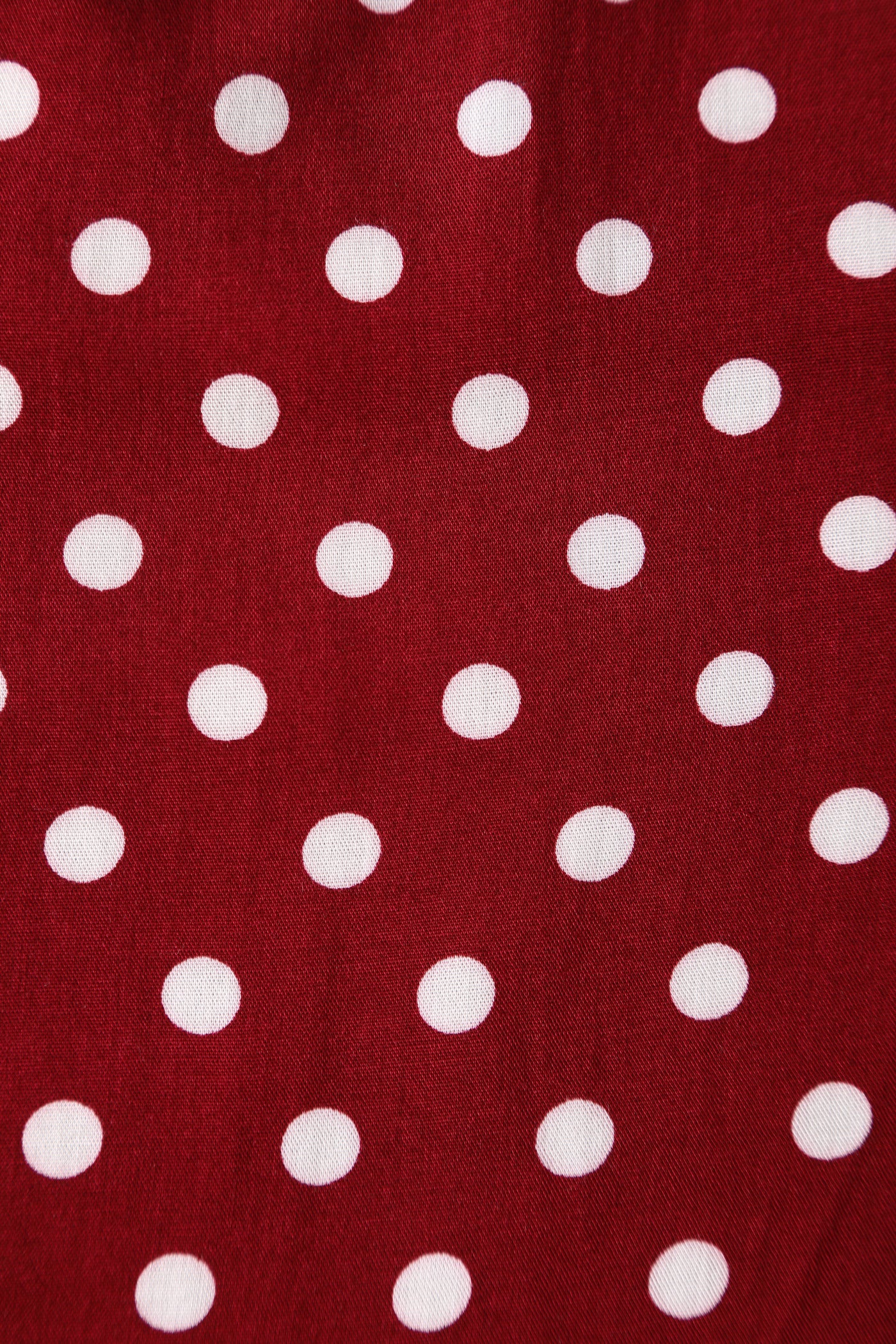 PRE ORDER Amanda Viscose Dark Red & White Polka Dress - Fully Lined