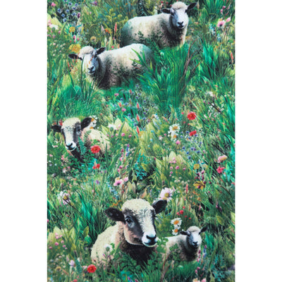 PRE ORDER Amanda Swing Dress in Green Fields Sheep & Lamb Print