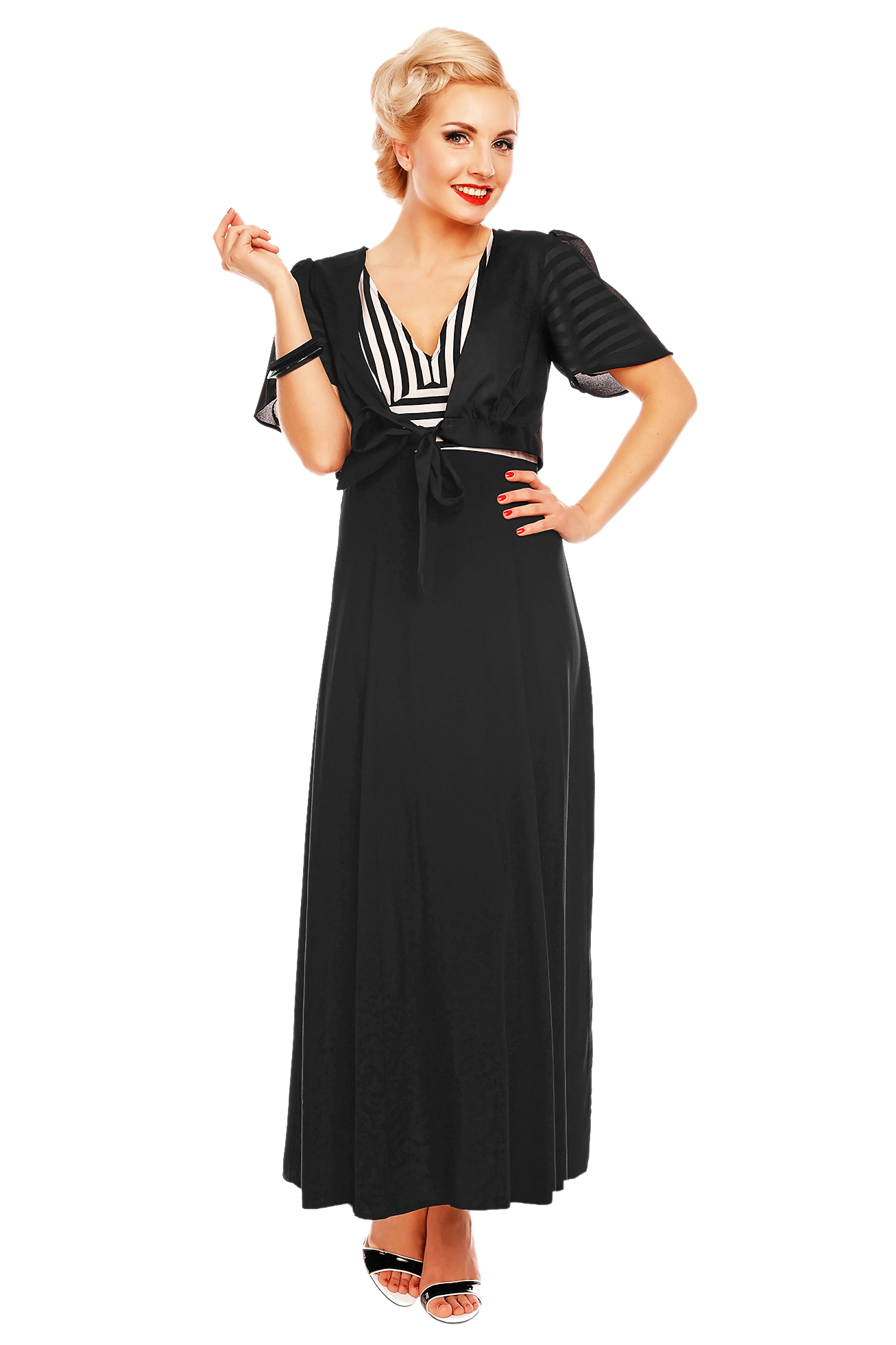 PRE ORDER Stella Maxi Dress in Black & White Stripe