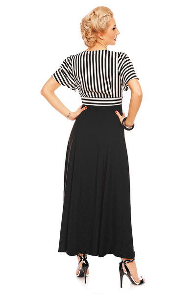 PRE ORDER Stella Maxi Dress in Black & White Stripe