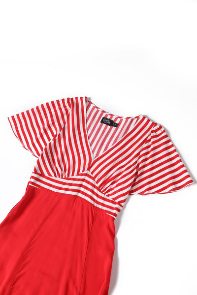 PRE ORDER Stella Maxi Dress in Red & White Stripe