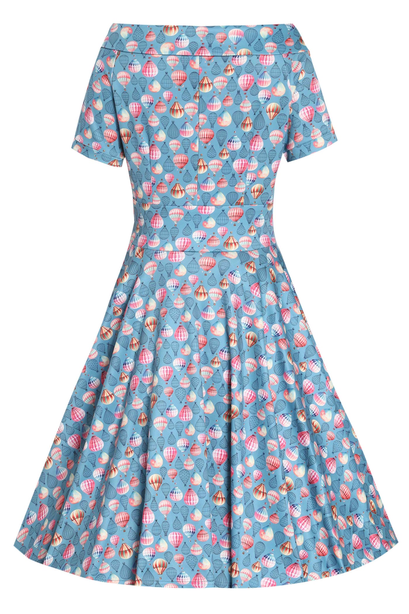 Back view of Hot Air Balloon Blue Swing Dress