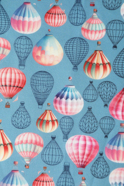 Close up view of Hot Air Balloon Blue Swing Dress