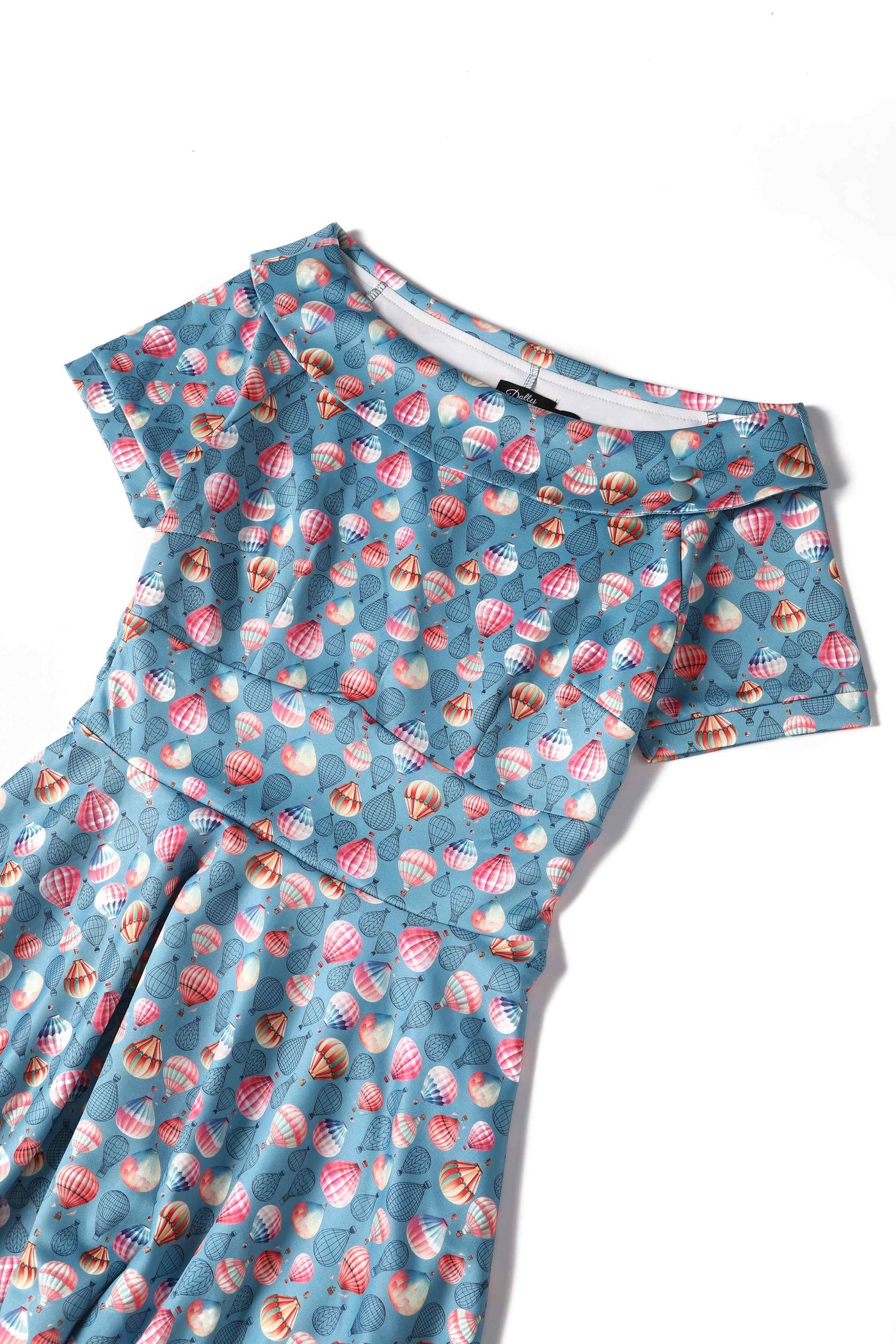 Close up view of Hot Air Balloon Blue Swing Dress