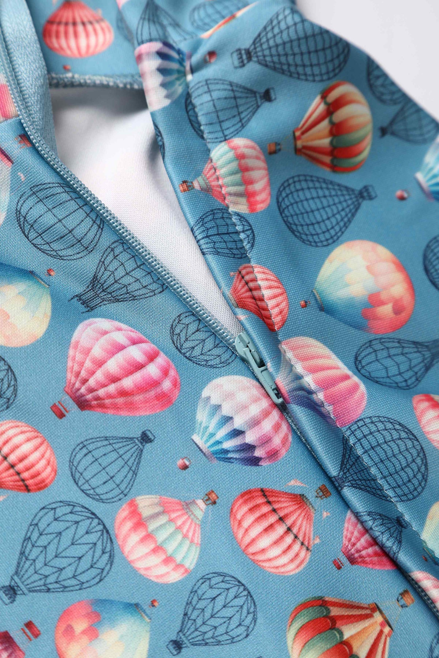 Close up view of Hot Air Balloon Blue Swing Dress