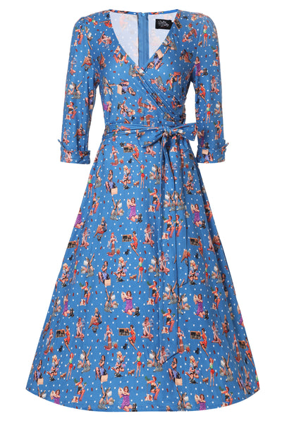 Katherine Blue Pin Up Girls Swing Dress