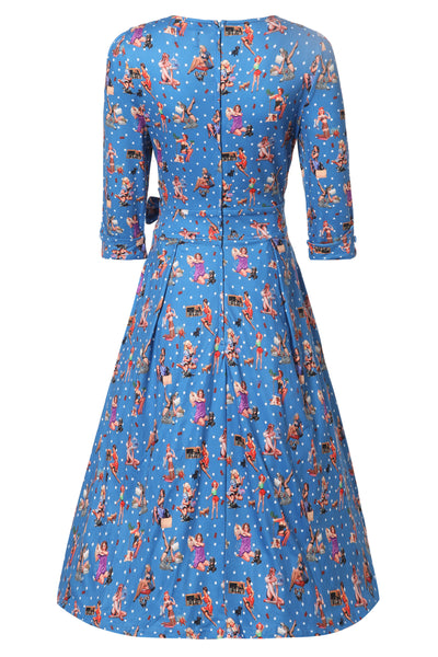 Katherine Blue Pin Up Girls Swing Dress