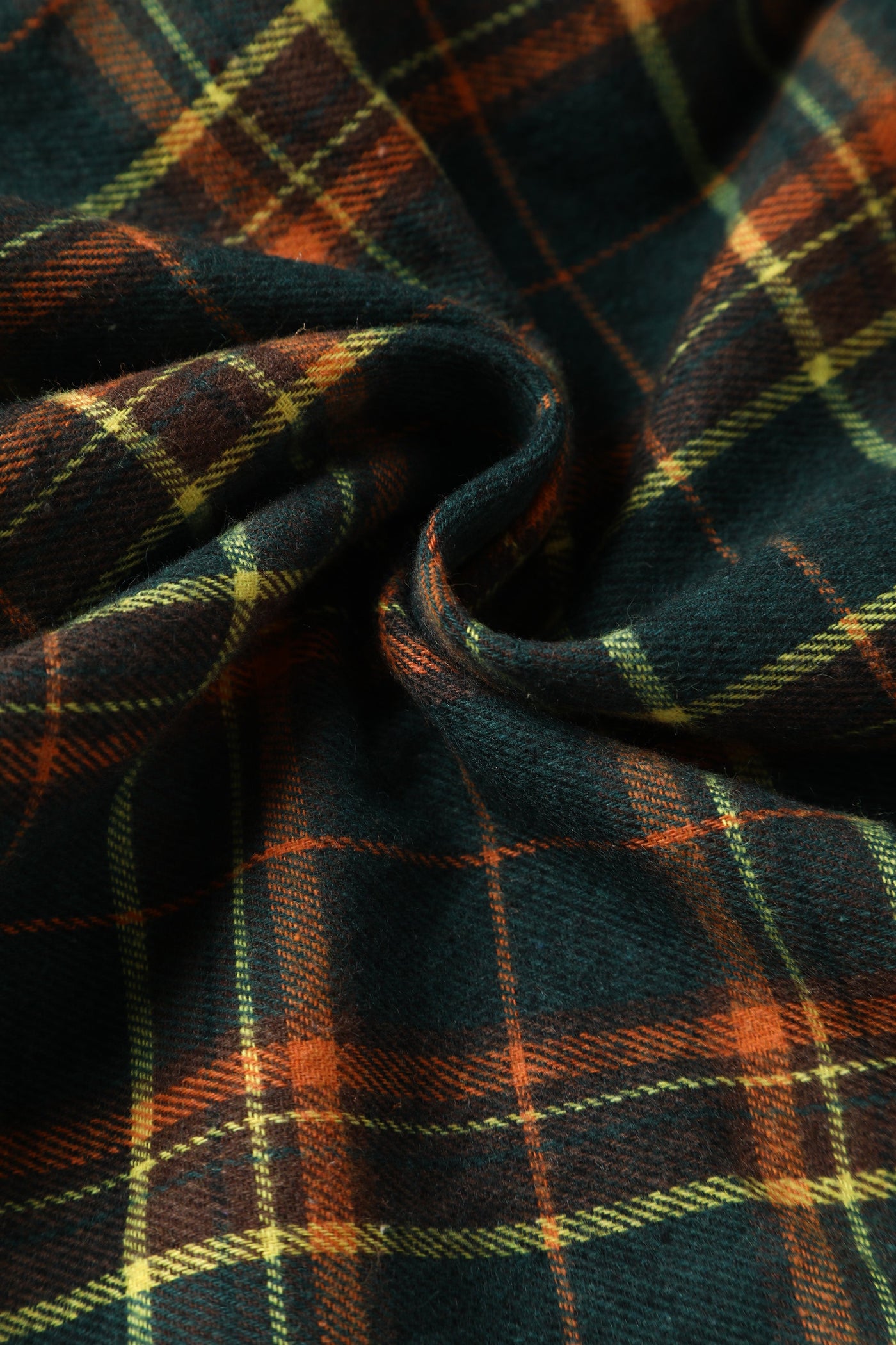 Close up view of Off Shoulder Green Tartan Check Circle Dress