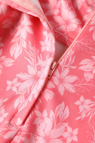 Close up view of Pink Floral Garden Circle Dress