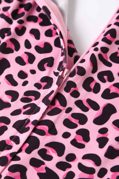 Front view of Pink Leopard Print Dress