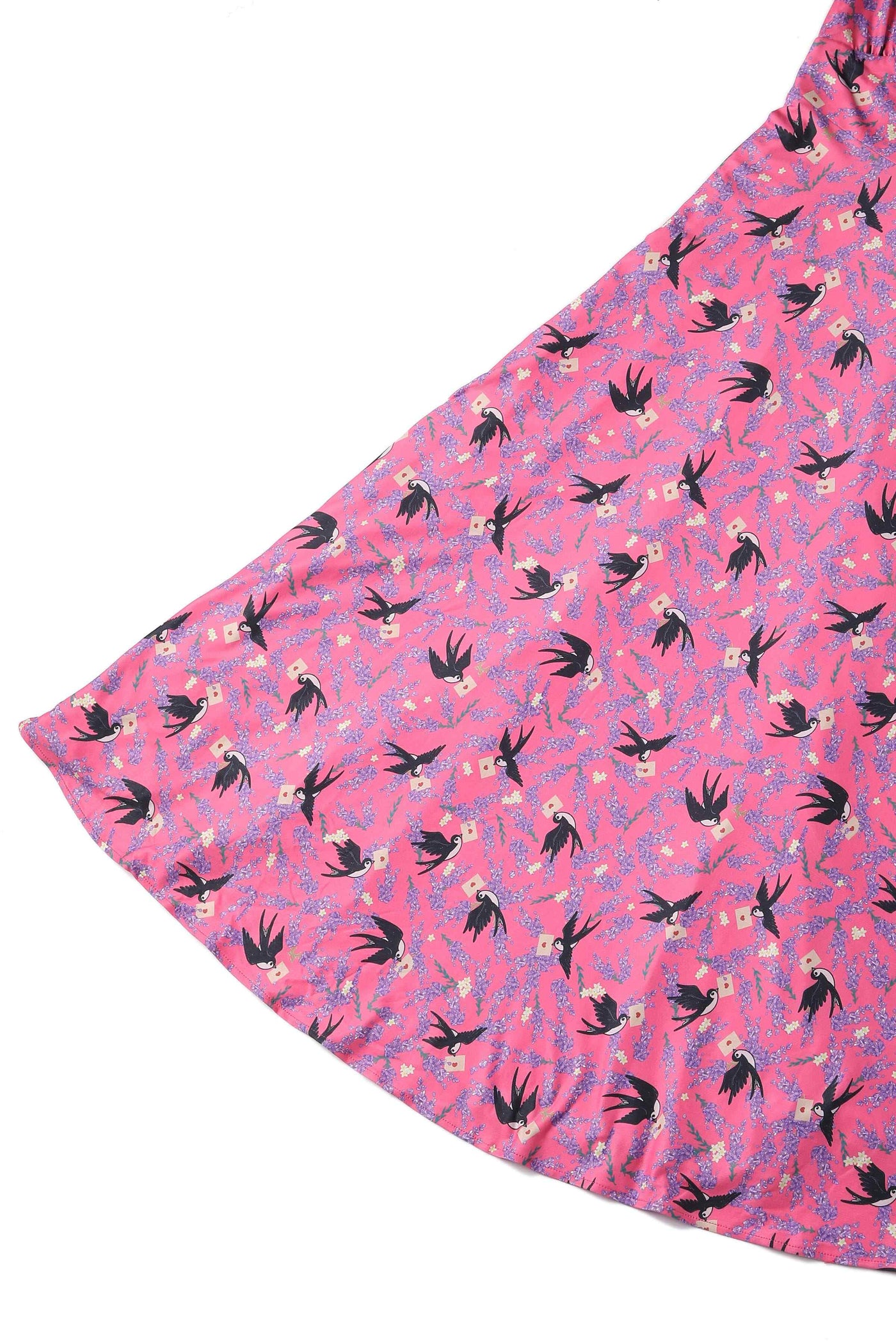 PRE ORDER Julia Pink & Black Retro Swallow Print Dress